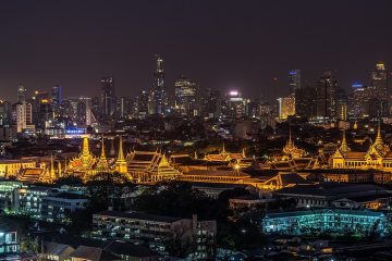 palazzo reale di notte a bangkok