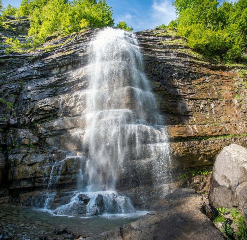 cascata della morricana in estate