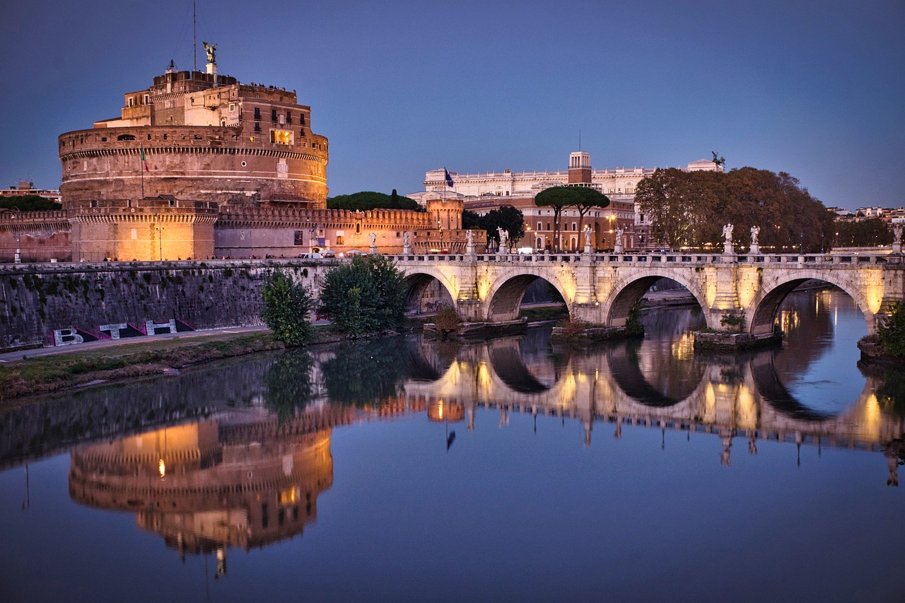 il fiume tevere la sera tardi