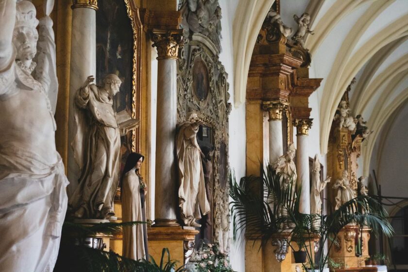 Dettaglio scultoreo barocco nel centro storico di Olomouc
