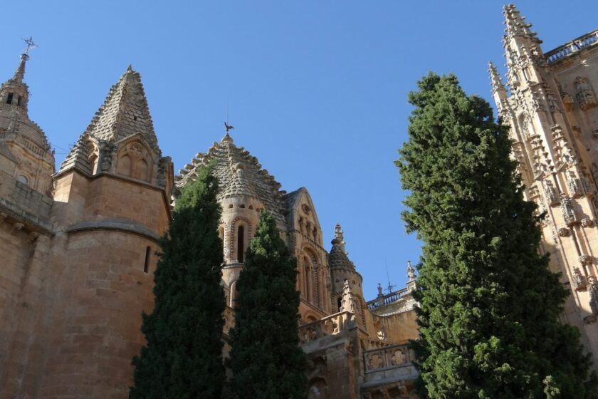 Il castello Alcázar di Segovia visto dallo sperone roccioso.