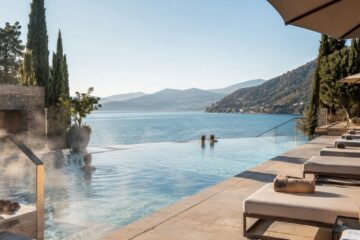 Piscina termale panoramica sul lago di Garda in Lombardia