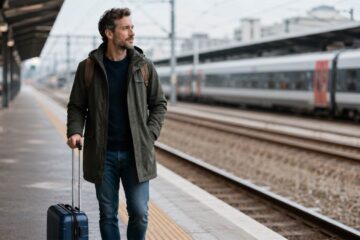 uomo alla stazione