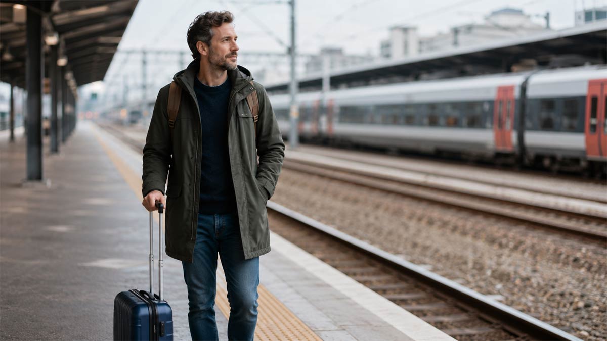 uomo alla stazione